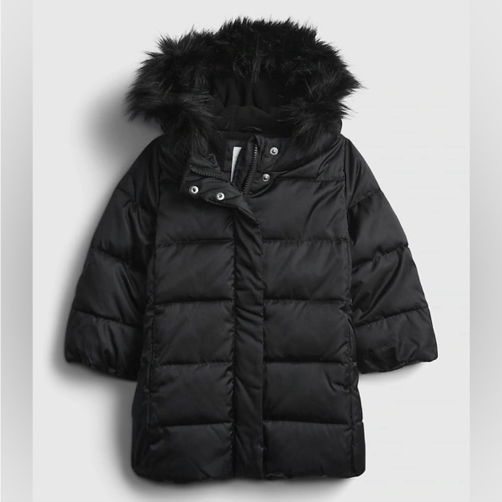 GAP Toddler Cold Control Ultra Max Long Black Puffer Jacket - 2T